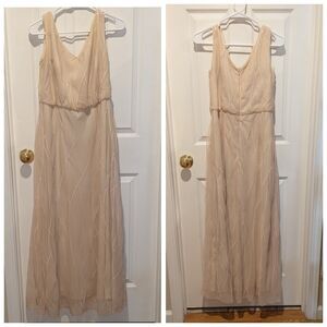 Champagne‎ Sequin Chiffon Formal Evening Gown Prom Bridesmaid Dress 12 Levkoff